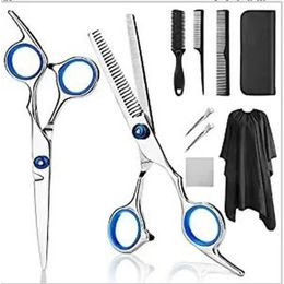 2024 Kit de coiffures de coiffure professionnelle Kit de coiffure en acier inoxydable Ciseaux de peigne de queue Hair Hair Coil Coup Peigt Styling Tool - Professional