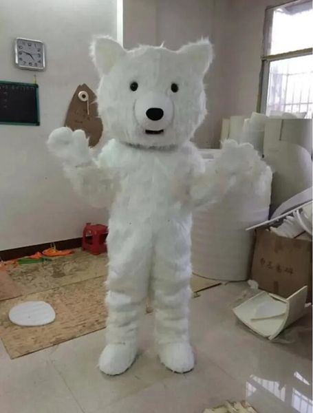 2024 Traje de mascota de oso polar blanco profesional Disfraz de mascota de Halloween Vestido de fiesta de lujo de Navidad Traje de personaje de dibujos animados Carnaval Traje de adultos unisex