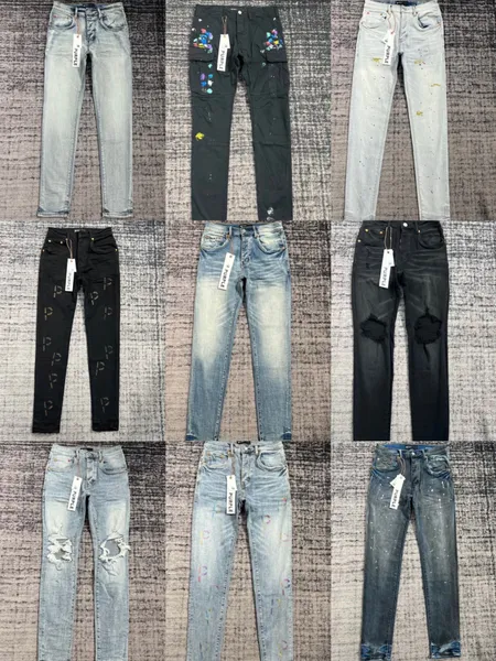 2024 Pruple Mens Jeans Black Cargo Pantal