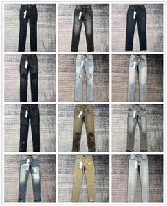 2024 PU Man Ripped Biker Slim Straight Skinny Pantalon Designer Stack Fashion Jeans Tendance Marque Vintage Pantalon Hommes