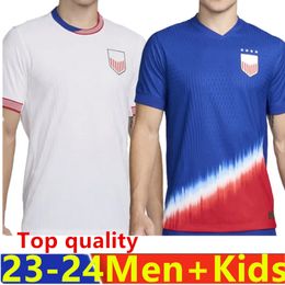 2024 Jerseys de football Pulisic McKennie Morgan Reyna Aaronson Swanson Adams Lloyd America United States USA Jersey Football Shirt Fans Joursey Men Kids Kits 2025