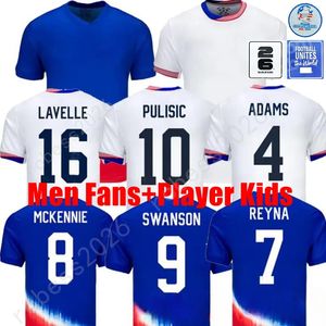 2024 Jerseys de football Pulisic Usas Reyna Aaronson Weah Acosta McKennie 24 25 Maillot de Futol Ferreira dest Morgan Us A Football Shirt Rapinoe Dunn Uswnt Men