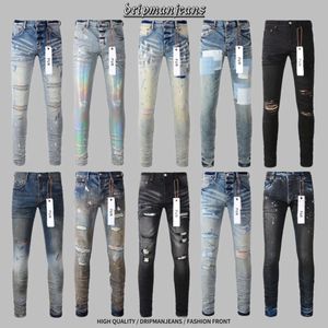 2024 Púrpura Negro Diseñador Slim Fit USA Pantalones para hombre Y2K Skinny Jeans Reino Unido Pantalones Trajes Drip Iggk556