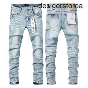 2024 paarse merk jeans gepersonaliseerde kattenhoekje jeans Amerikaans rechte been stijlvol en slanke broek