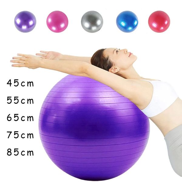 2024 PVC Fitness Balls Yoga Bola engrosada Ejercicio a prueba de explosión Home Gym Pilates Balance de equilibrio 45 cm/55 cm/65 cm/75 cm/85 cm para PVC