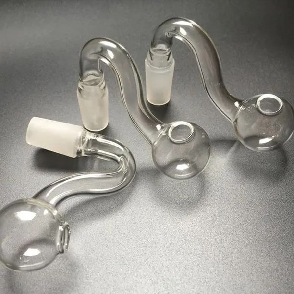 2024 Pipa de vidrio Pyrex para quemador de aceite, cachimba de 10mm, 14mm, 18mm, junta masculina y femenina, pipas para fumar de vidrio gruesas únicas