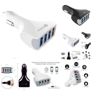 2024 Qc3.0 Accessoires 4 Poorten Snelle Oplader Auto USB Socket Adapter 12V 30W