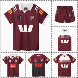 2024 Queensland Maroons Home Away Captains Captains Singlet Shorts Rugby Jersey - Taille pour hommes S-5xl Nom d'impression Numéro de qualité supérieure