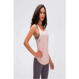 2024 Sneldrogende Vrouwen Leuke Mesh Workout Kleding lululemenI Yoga Oefening Gym Shirts Tank Tops voor Vrouwen Sport Running 888fff