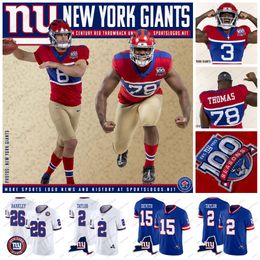2024 "Giants" 100e voetbalshirt Century Red Throwback -uniformen