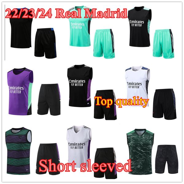 2024 Real MadridS Survêtements Gilet à manches courtes pour hommes maillot de football maillot de football 22/23/24 MadridS chandal futbol Combinaison d'entraînement survetement Sweat Top qualité