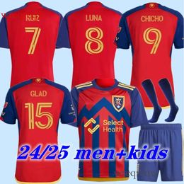 2024 Real Mens Soccer Jerseys Salt Cordova Glad Math Herrera Lake Home Football Shirt Short Sleeve Uniforms 2025 Fans Men Kids Kit Kreilach Wood Ruiz Meram
