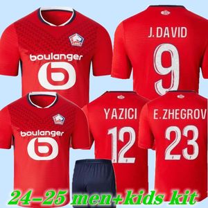 24 25 LOSC Lille Soccer Jerseys Umtiti Cabella J David Yazici Ounas Home Red Football Shirt 2024 2025 Lille Olympique M.Bayo Maillot Kid Adult Kid Zhegrova