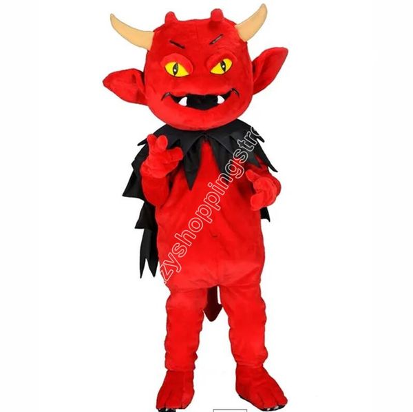 2024 Costume de mascotte de diable rouge de qualité supérieure tenues de personnage de dessin animé tenues de carnaval de Noël costumes adultes taille fête d'anniversaire tenue en plein air