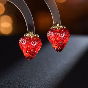 2024 Rode Aardbei Oorbellen voor Vrouwen Lady Fashion Charm Oorbellen Bruiloft Sieraden Cadeau