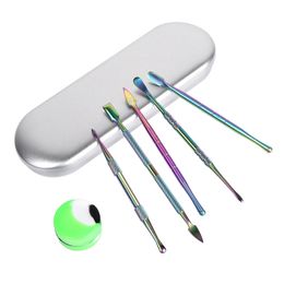 2024 Kit d'outils Dab au détail Outil de sélection Dabber 106-121mm Emballage en boîte en aluminium pour stylo à creuser d'herbes sèches Atomiseur de cire Clou en titane