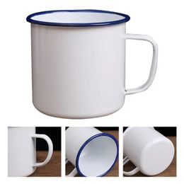 2024 Rétro tasse d'émail tasse d'eau lisse de surface de surface tasse d'émail tasse de café en émail tasse de bière tasse de consommation pour la tasse d'émail rétro