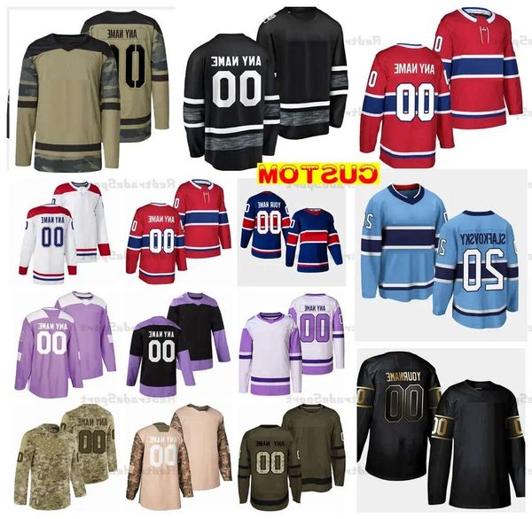 2024 Maillots de hockey personnalisés rétro inversés Slafkovsky Caufield Price Gallagher Suzuki Anderson Camo combat le cancer Dach Harvey-Pinard Dvorak 36