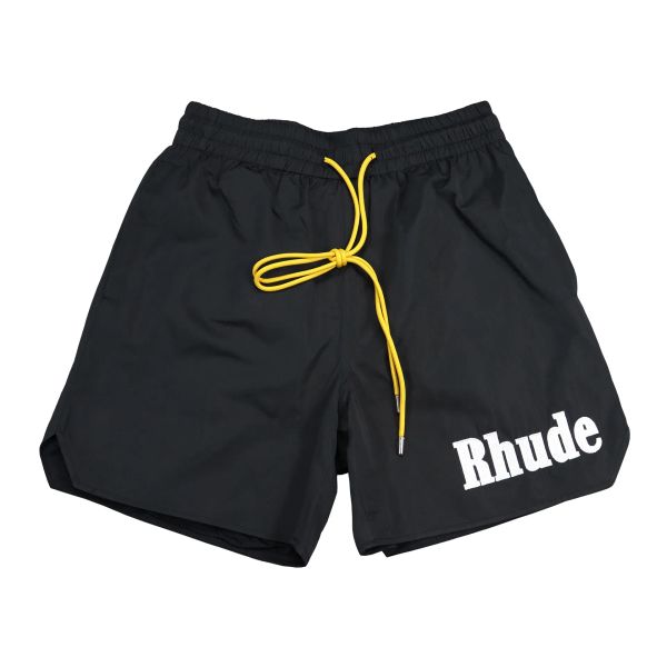 2024 Rhude Desinger Short Fog High Street Hipster DrawString 3M Letter Hip Hop Beach Five Point Basketball Pantalon pour hommes et femmes Hip Hop