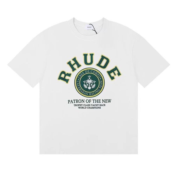 2024 Rhude T-shirts pour hommes T-shirts de créateurs Chemises de créateurs pour hommes Tendance décontractée de la prochaine saison Pur coton à manches courtes Lettre de haute qualité imprimée Vêtements pour hommes 300 78725