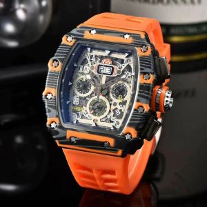 2024 Richarde Sports Men's Watch Fashion Luxury Flool Fonction Quartz Watchs Men Unique Design Tapishroping Tape Watch Wristwatch A1