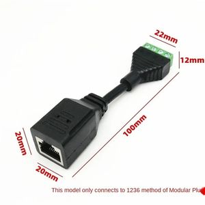 Terminal RJ45 a 4 pines, bloque de terminales hembra RJ45, bloque de terminales con cabezal de cristal, extremo del bloque de red con cabezal de cristal sin presión, 2024