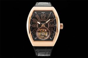 2024 RMS Factory Montre pour hommes Version V45 Mouvement Tourbillon 72 heures de stockage d'énergie Boîtier en acier 316L Montres de créateurs en cuir de veau italien ultra-mince