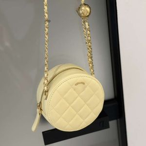 2024 Gâteau rond Mini femmes sac de maquillage 12CM Vintage fermeture éclair porte-monnaie boule d'or chaîne réglable sac à main de luxe bandoulière épaule pochette de soirée Pochette