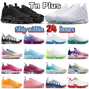 2024 Runner TN Plus zapatillas para correr de zapatilla Fucsia Pink Pink Gradientes Black University Blue Tennis Ball para hombres Mujeres Tenis Tamaño de jogging 36-47