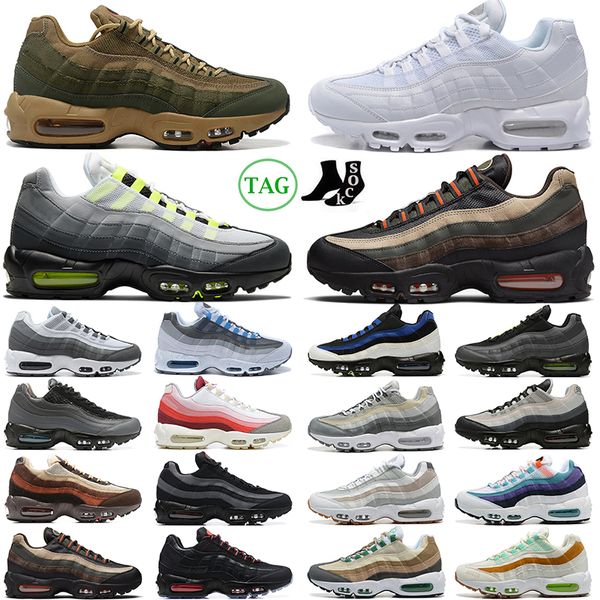 2024 Chaussures de course hommes femmes néon triple blanc noir gris gris rouge foncé armée universitaire bleu olive réfléchissant les baskets extérieures