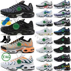 2024 Chaussures de course Baskets de sport Baskets Noir Cool Gris Cerise Néon Olive Pure Platinum Bleu Foncé Tn Plus Hommes Femmes Bubblegum Yolk Hommes