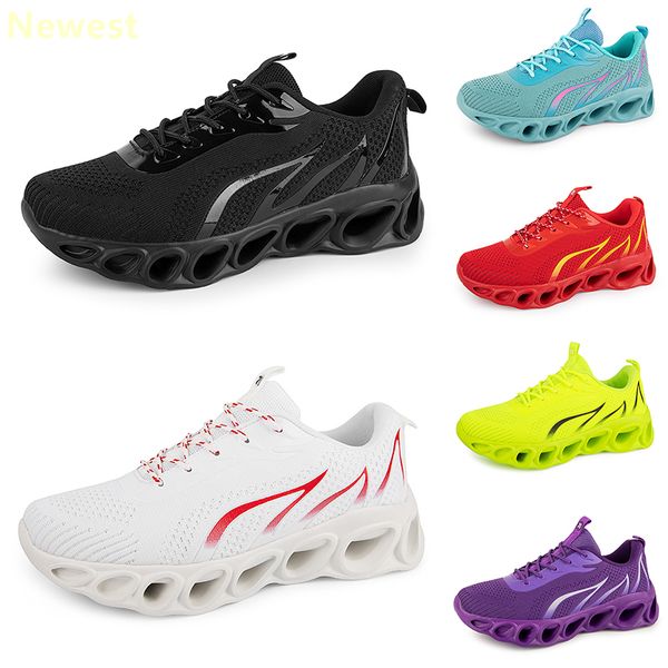 2024 zapatillas para correr primavera hombres mujer blanco azul marino crema lima marrón azul claro entrenadores oscuros zapatillas de deporte de fondo suave transpirable GAI