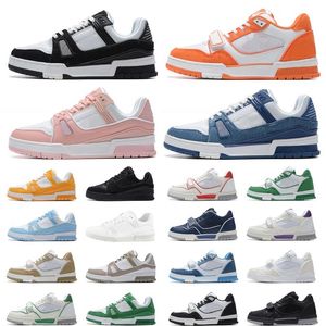 2024 Chaussures de course Baskets Plateforme Baskets Denim Toile Cuir Blanc Vert Rouge Bleu Lettre Superpositions Designer Marque De Luxe Hommes Femmes Jogging Marche Sneaker