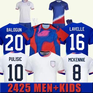 2024 S-2xl USAS Soccer Jerseys Copa America Uswnt Kids Kit USMNT 24/25 Home Away Football Shirts Men Player Version 2024 Pulisic Smith Morgan