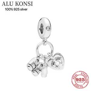 2024 S925 cuentas de plata esterlina para mujeres flores zapatos de violín libélula DIY Fit Pandoras encantos original pulsera de encanto regalo de joyería al por mayor