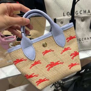 2024 Même sac Longchamm Grass tissé Sac mini-panier de légumes Sac tissé Sac à main sac pour femmes mini