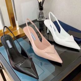 Sandales à talons coulissants de styliste célèbre pour femmes, chaussures d'été en cuir à l'acide citron, abricot, pointu et fin, 2024