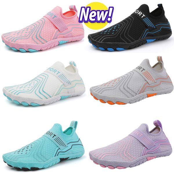 2024 Sandales Chaussures d'eau Été Natation Orange Vert Bleu Rose Noir Violet En Plein Air Hommes Femmes Pantoufles À Séchage Rapide Aqua Flats Yoga Chaussette taille 36-45