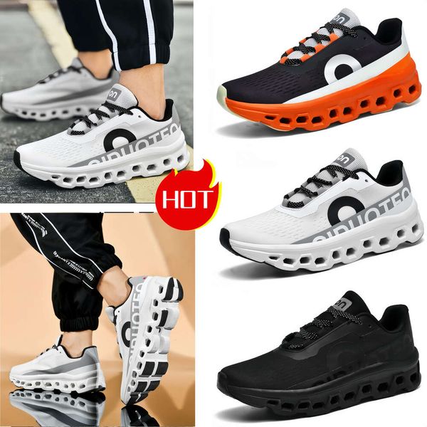 2024 Sports scolaires Chaussures de course décontractées Cloudmonter Clouds Chaussures de course Zero Gravity Femmes Hommes Coureurs Libres Printemps Été 36-45 Taille Blanc Gris