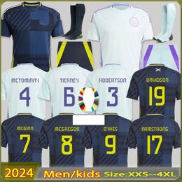 2024 Camisa de fútbol de Escocia Tierney Jerseys 24/25 150th Robertson McTominay McGregor Dykes Adams camisa a casa Kit para niños Christie Armstrong Fraser Uniforme