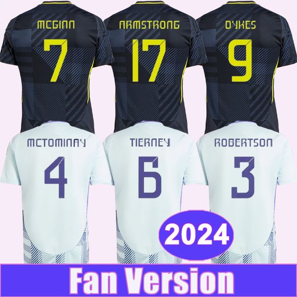 2024 Scotland Mens Soccer Jerseys McTominay Robertson Adams Tierney Armstrong McGinn Dykes à la maison Shirts de football