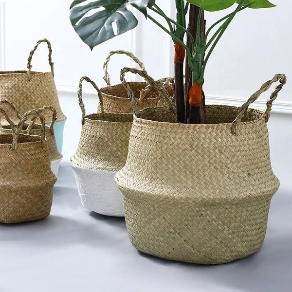 2024 Mélaire d'herbe SeaGrass Panier de rotin de rotin suspendu Planter un pot de rangement de rangement de rangement CETA Mimbre Home Garden Decoration1.Panier en osier de plante suspendue