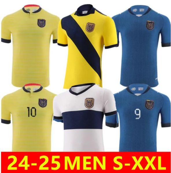 2024 Saison Equator Jerseys de football 22 23 24 E.Valencia # 13 Estupinan Caicedo Central Ibarra Adulte Mens Football Shirts Kids Kit Uniforms Home Away Third