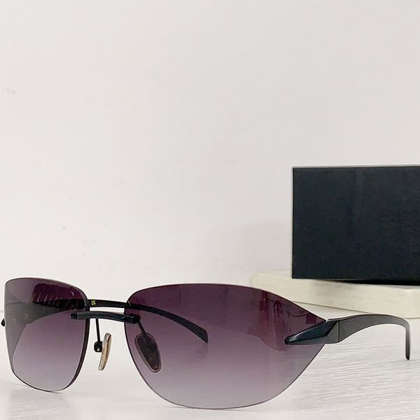 2024 Saison des créateurs masculins Brands de soleil Lunettes de soleil Mentes pour hommes pour femmes Metal Retro Frameless Black Purple Lenses UV400 DRODING SUNGLASS SPRA56