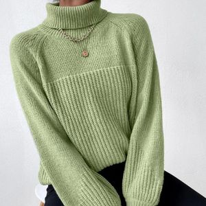 Pull tricoté Simple à col rabattu et manches Raglan pour femmes, nouvelle collection saisonnière 2024, transfrontalière européenne et américaine