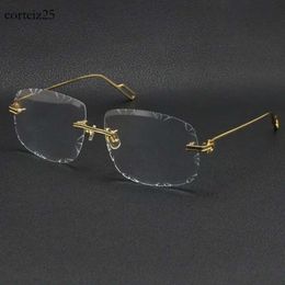 2024 Vendre des hommes Men Femmes Sortie de soleil en métal en or sans fonte Cares de lunettes Lunettes Fashion Lunes classiques Eyeglass de haute qualité Frames Male 2125