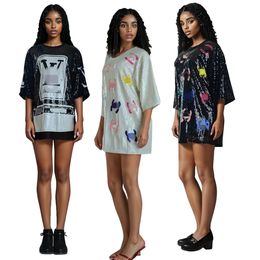 2024 Lentejuelas Camiseta Vestidos Mujer Diseñador Paillette Hip Hop Mini vestido Envío gratis