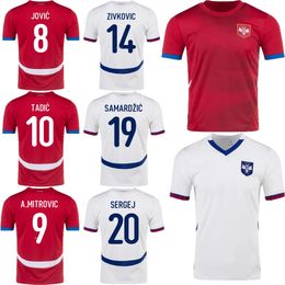 2024 Serbie Jersey A.Mitrovic Tadic 24 25 Serbie Shirt de football anti-pilling Sergej Pavlovic Milenkovic Samardzic Kostic Jovic Man Soccer Jerseys