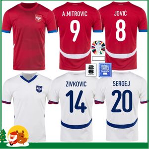 2024 Servië voetbaljersey tadic Sergej Mitrovic Srbija National Team Home Away Football Shirts Kit Vlahovic Pavlovic Milenkovic Zivkovic