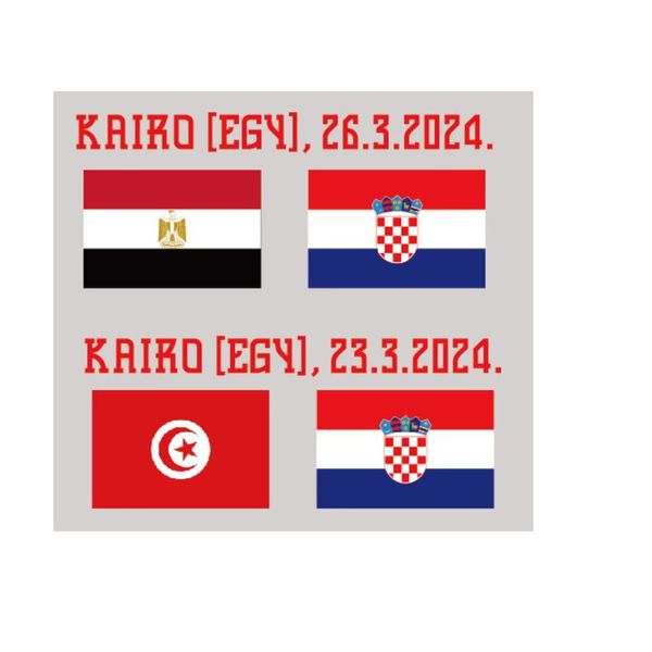 2024 Série Game Croatie Match Détails Croatie vs Egypt Croatie vs Tunisa Soccer Patch Badge